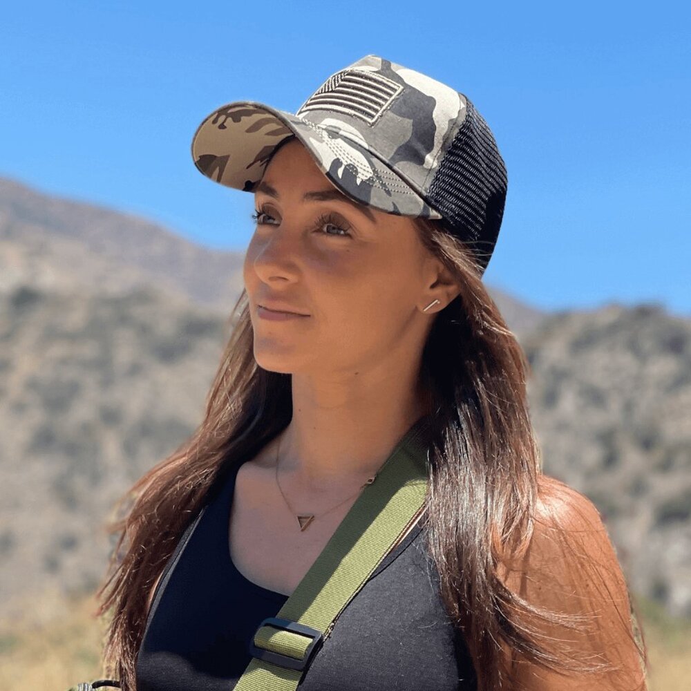 JupiterGear American Flag Trucker Hat with Adjustable Strap Camo Green